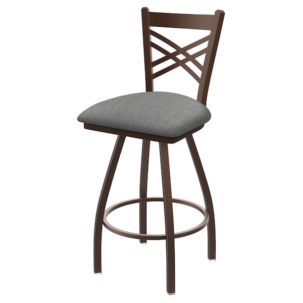 36" Swivel Bar Stool, Bronze Finish, Graph Seat